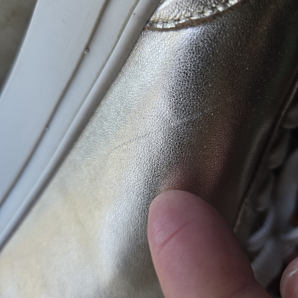 Birdies The Cardinal Metallic Shiny Gold Lace-up Sneaker Size 9 - Picture 13 of 16